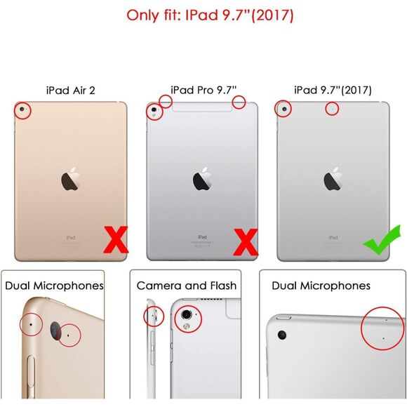 NWT ULAK iPad 9.7 inch 2018/2017 Case, Armor series Heavy Duty Shockproof Navy - Picture 3 of 12